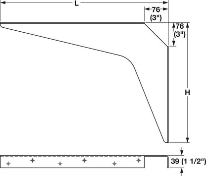 One Pair Heavy - Duty Rigid Work Surface Brackets | Over 1,000 lbs. Load Capacity - KI Home