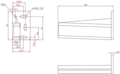 One Pair HR9000RL Rear Drawer Track Socket Mounting Back Plates Brackets, Plastic, White - Sold in Pair (Left and Right) - KI Home