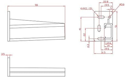 One Pair HR9000RL Rear Drawer Track Socket Mounting Back Plates Brackets, Plastic, White - Sold in Pair (Left and Right) - KI Home