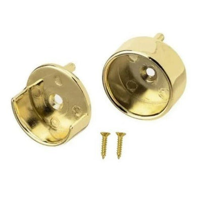 One Pair Round 1 - 5/16" Wardrobe Closet Rod Metal End Supports - Open & Closed - KI Home