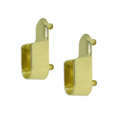 Oval Closet Rod Metal End Supports (Pair) - Open Flanges with Screws - KI Home