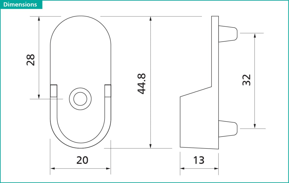 Oval Metal Wardrobe Rod End Support Cap Flanges - 1 Pair with Screws - KI Home