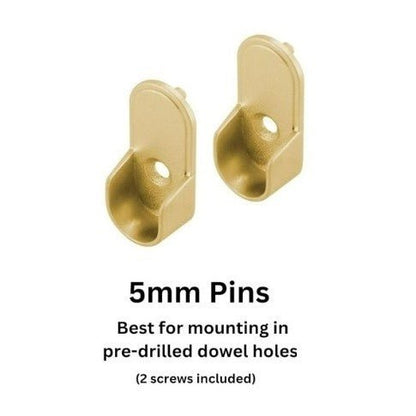 Oval Metal Wardrobe Rod End Support Cap Flanges - 1 Pair with Screws - KI Home