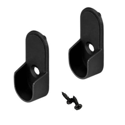 3-Case Pack Matte Black Oval Closet Rod Kits - 1.3mm Heavy Duty Aluminum Wardrobe Tubes with End supports