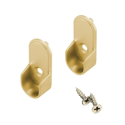 Oval Wardrobe Tube Closet Rod with Two End Supports - Aluminum (18"-48" L)