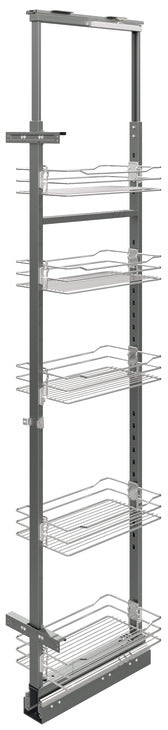 Hafele Pull-Out Pantry Unit with 5 Chrome-Plated Hanging Baskets for 300 mm (11-13/16 inch) Cabinet Width