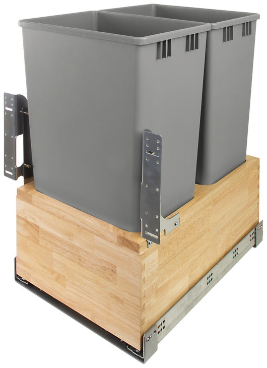 Hafele Premium Bottom-Mount Pullout Trash System with Soft Close and Door Mounting Brackets