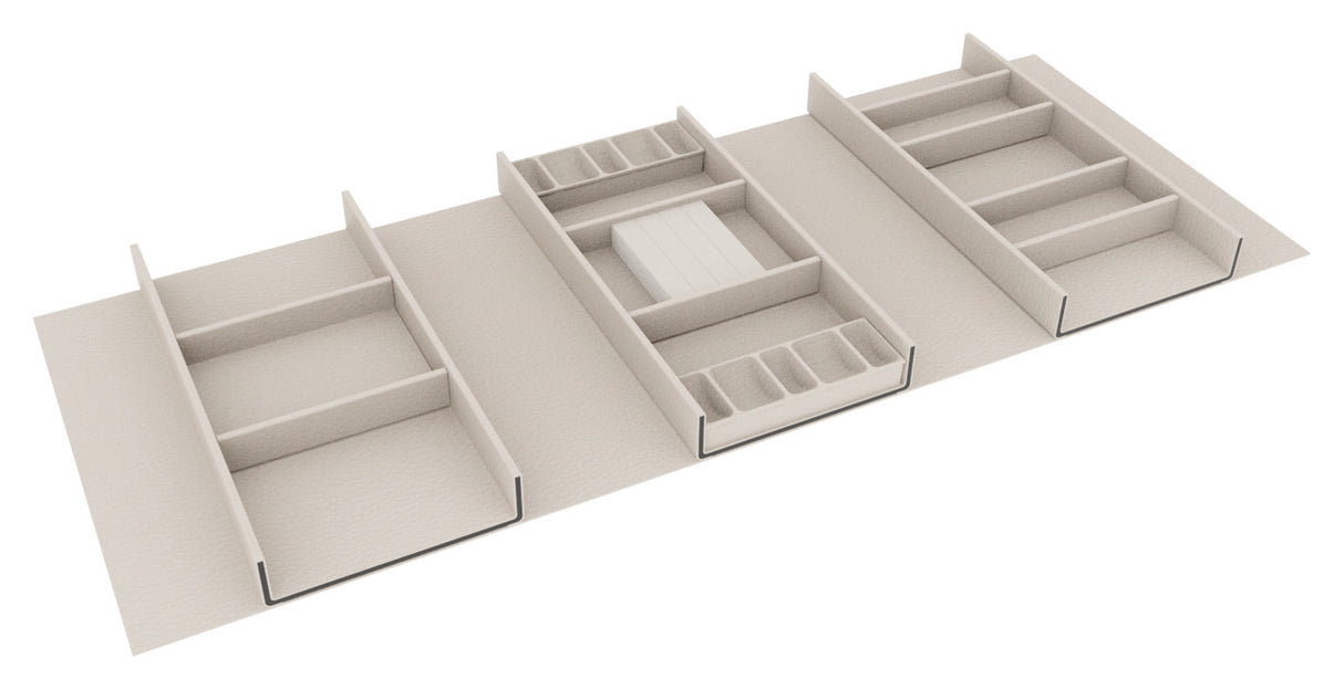 TAG Hardware Contour Configurable Modular Drawer Organization System – Fully Adjustable, Trim-to-Fit, Faux Leather
