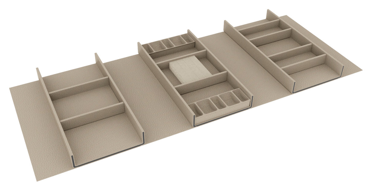 TAG Hardware Contour Configurable Modular Drawer Organization System – Fully Adjustable, Trim-to-Fit, Faux Leather
