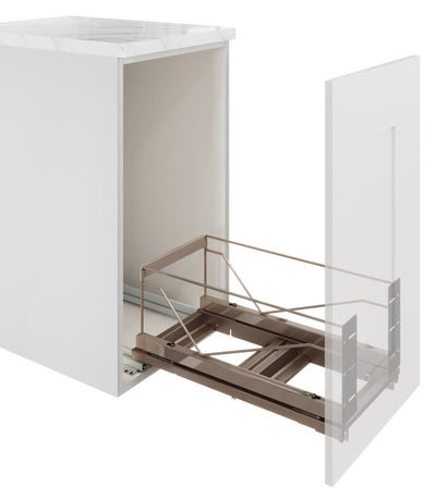 Hafele 2 x 28 Qt Pull-Out Double Waste Bins with Soft-Close Slides, Bottom-Mount System for 15" Cabinets