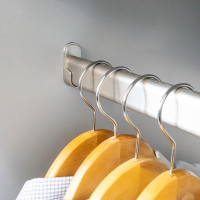 Premium Custom Cut - to - Size Oval Wardrobe Closet Rod Kit - Made to Order Aluminum Hanging Pole - KI Home