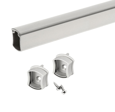 Premium Hourglass Custom Cut - to - size Closet Wardrobe Hanging Rod kit with Protective top cover, seamless and reversible with Ribbed and Smooth sides - KI Home