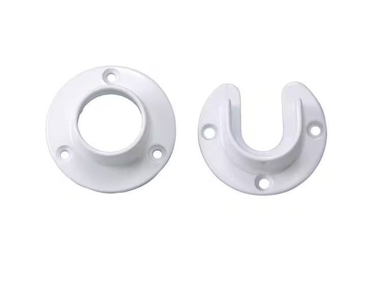 2-Pack Premium Heavy-Duty 1-5/16 inches Round Flange Set for Wardrobe Closet Rods