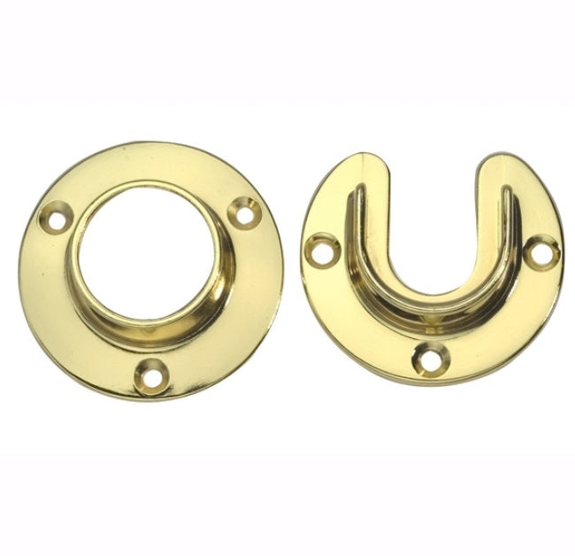 2-Pack Premium Heavy-Duty 1-5/16 inches Round Flange Set for Wardrobe Closet Rods