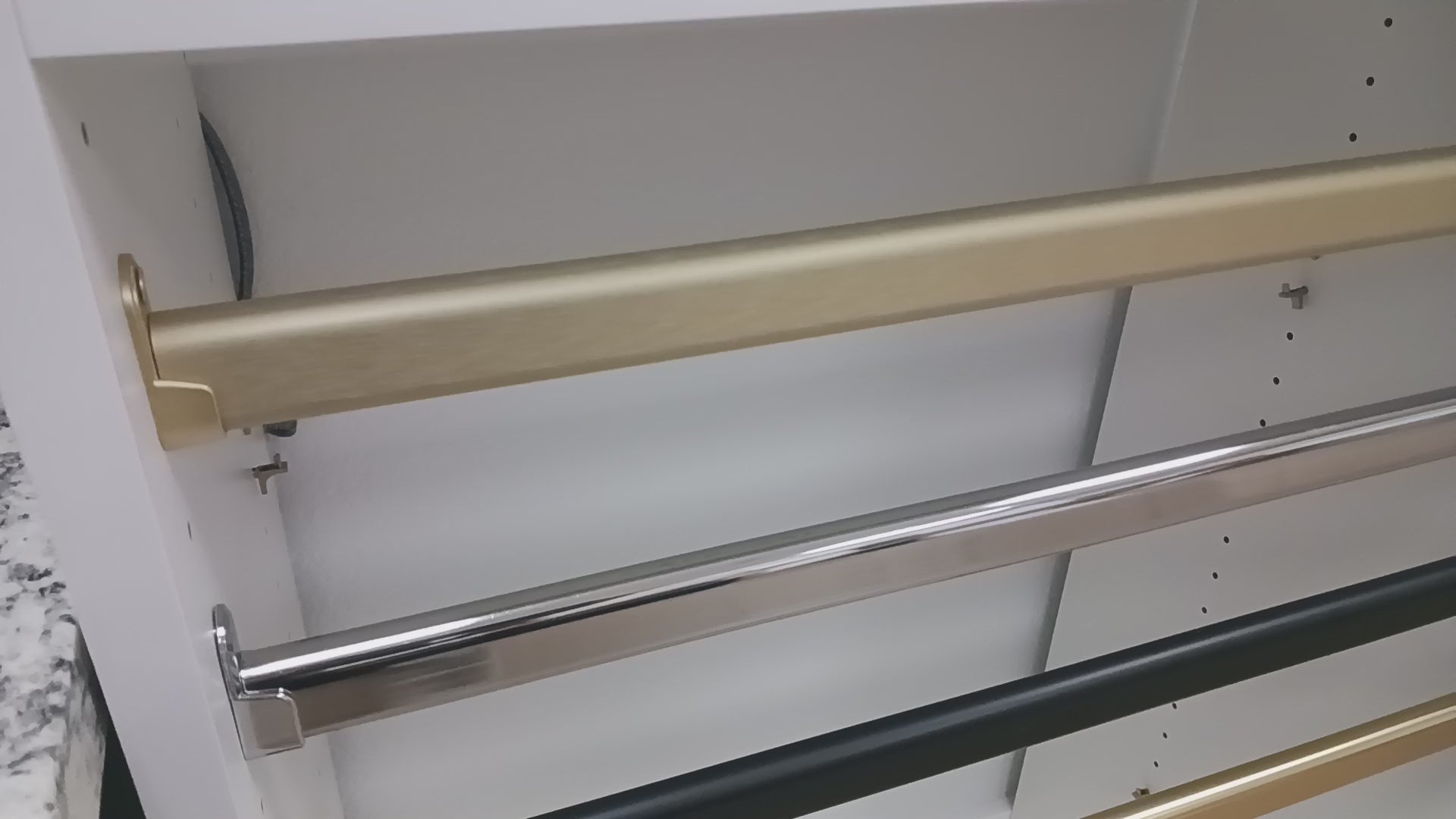 Matte Brass Custom Cut-to-Size Oval Closet Rod - Made to Order Aluminum Hanging Rail Kit