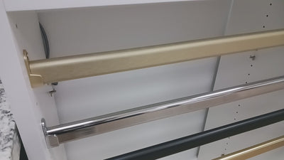 Matte Brass Custom Cut-to-Size Oval Closet Rod - Made to Order Aluminum Hanging Rail Kit