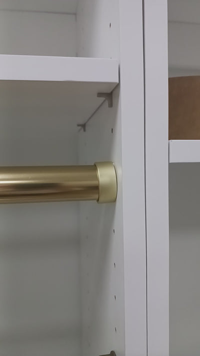 Polished Brass Custom Cut-to-Size 1-5/16" Round Wardrobe Closet Rod with End Supports I Made to order