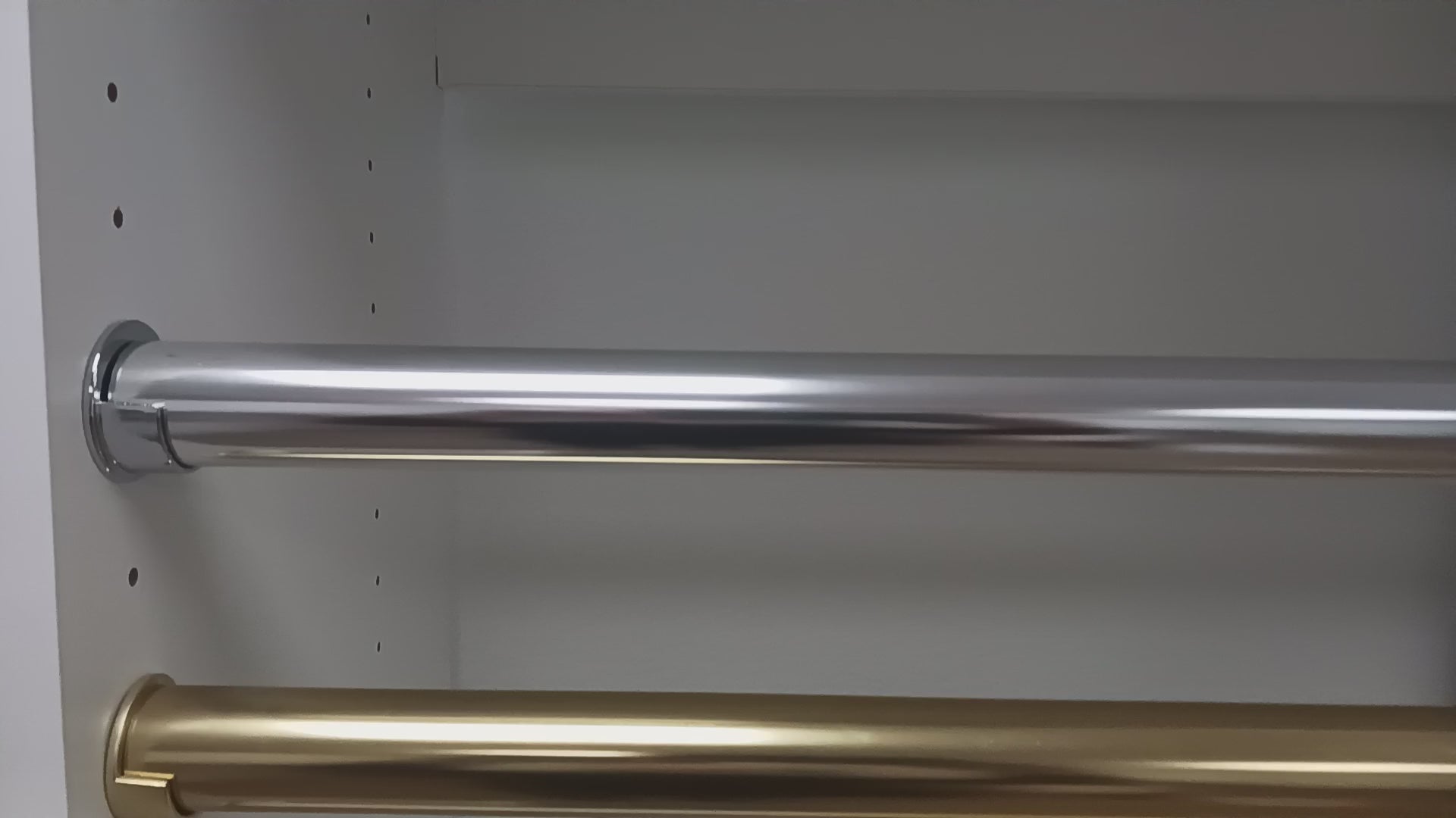 Matte Brass Custom Cut-to-Size 1-5/16 Inch Round Heavy-Duty Aluminum Wardrobe Closet Rod with End Supports and Installation screws