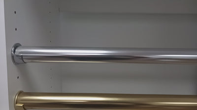 Matte Brass Custom Cut-to-Size 1-5/16 Inch Round Heavy-Duty Aluminum Wardrobe Closet Rod with End Supports and Installation screws