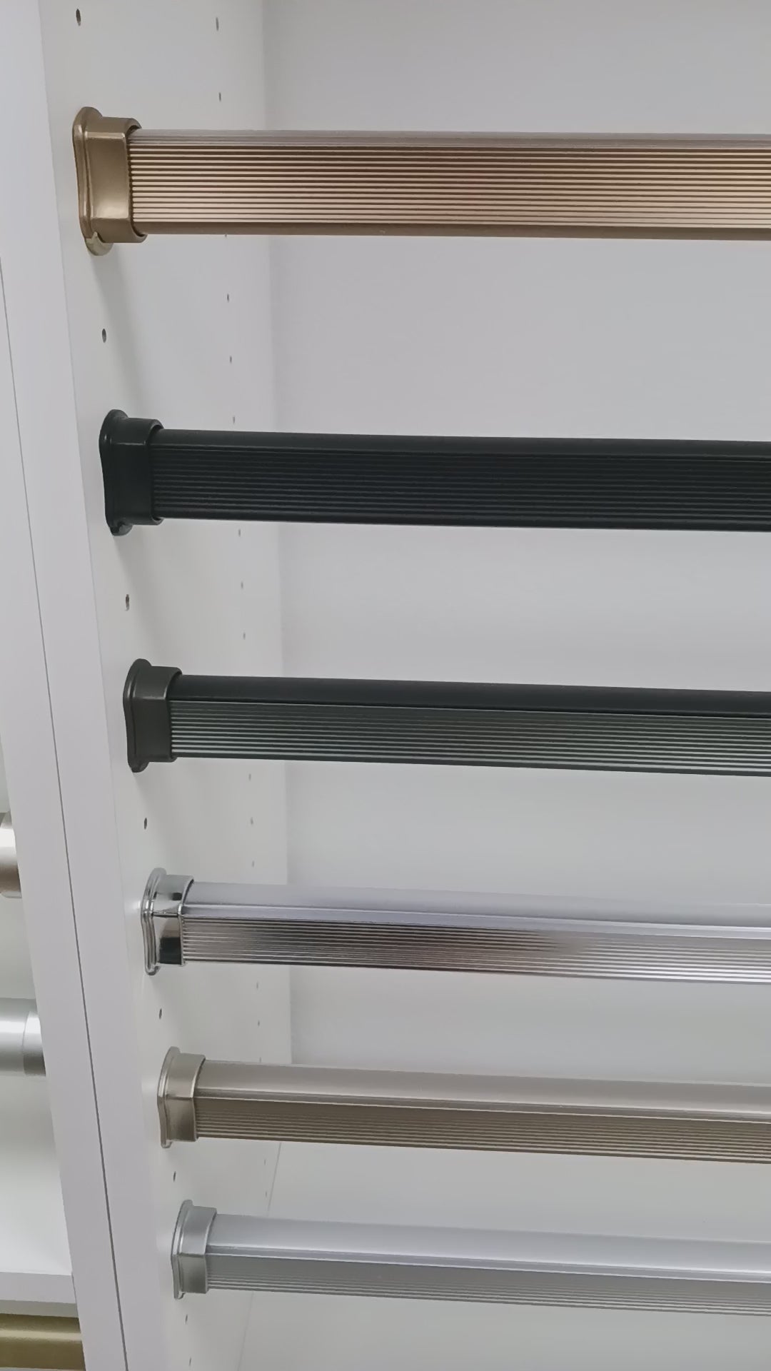 Closet Rod Color & Style Sample - Visualize Finishes for Custom Closet Systems