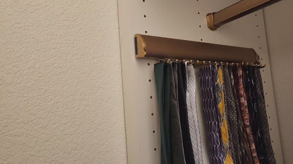 TAG Hardware Designer 15-Hook Tie Rack Closet Organizer with 11.75 Inch Extension