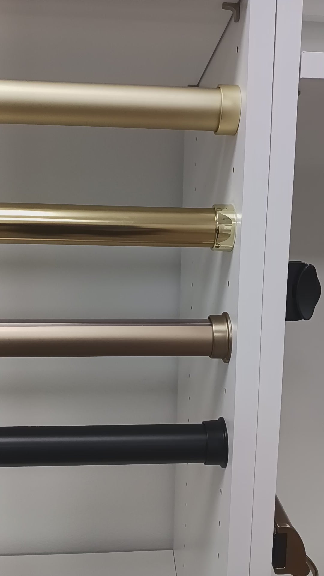 Custom Cut-To-Size Matte Brass 1 5/16 Inch Diameter Round Wardrobe Closet Rod Tube with End Caps 12 inches to 96 inches Lengths