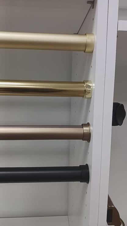 Custom Cut-To-Size Matte Brass 1 5/16 Inch Diameter Round Wardrobe Closet Rod Tube with End Caps 12 inches to 96 inches Lengths