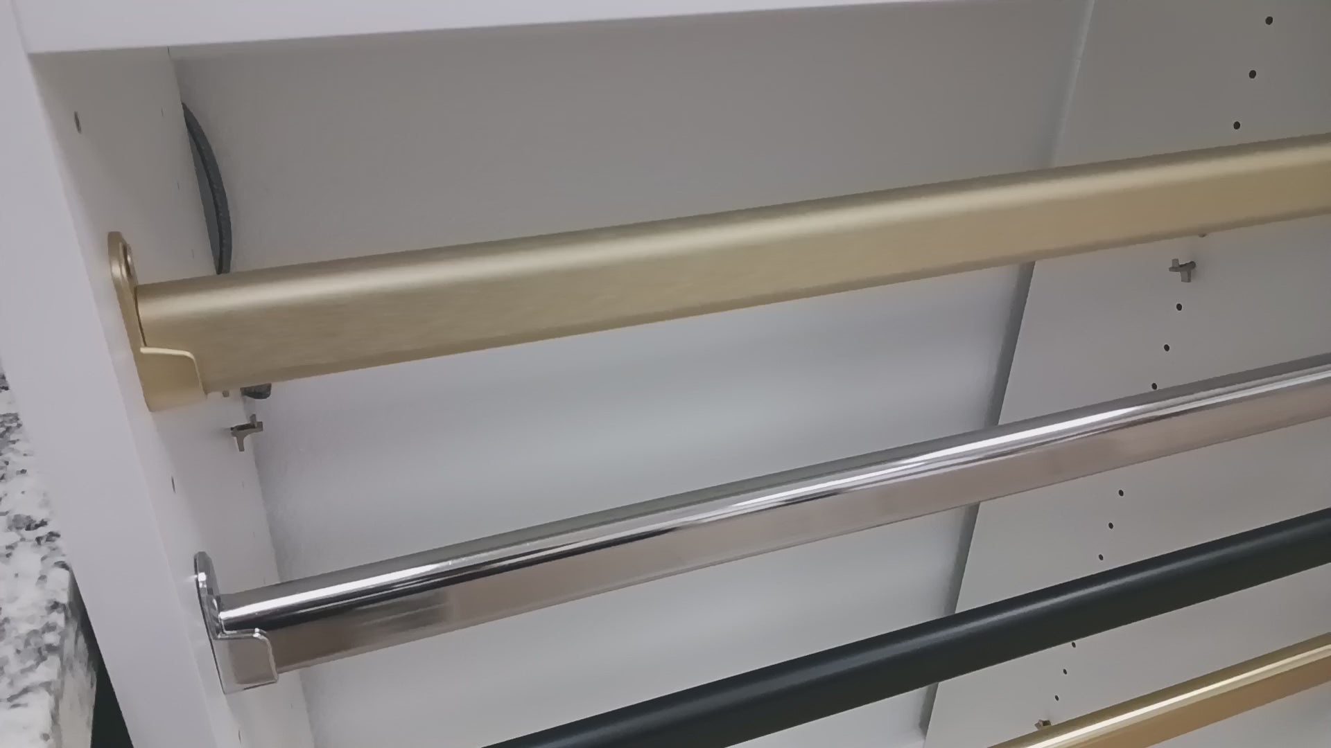 Oval Wardrobe Tube Closet Rod with Two End Supports - Aluminum (18"-48" L)