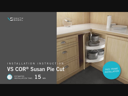 Vauth-Sagel Pie-Cut Door-Mounted Polymer 2-Shelf White Lazy Susan for Diagonal Corner Base Cabinets