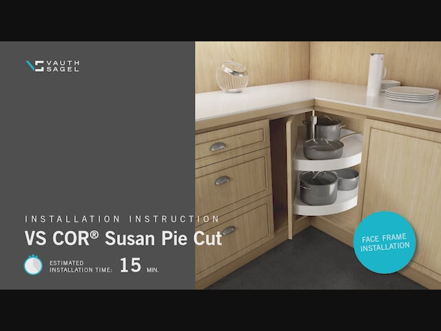 Vauth-Sagel Pie-Cut Door-Mounted Polymer 2-Shelf White Lazy Susan for Diagonal Corner Base Cabinets