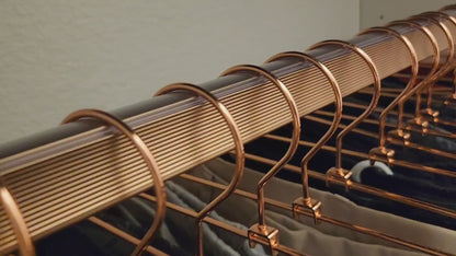 Custom Cut-to-Size Concave Closet Rod | Made-to-Order Wardrobe Hanging Rod with Supports