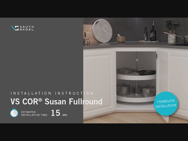 Vauth-Sagel Full-Round Polymer Independently Rotating 2-Shelf Lazy Susan Set for Diagonal Corner Base Cabinets