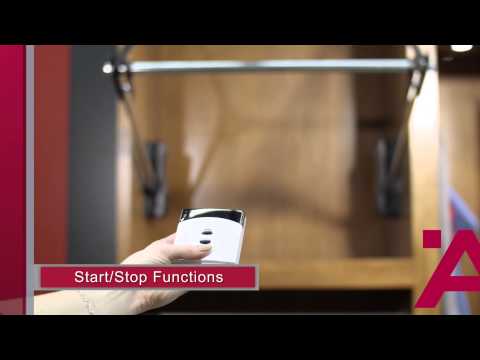 Load video: Motorized Wardrobe Lift – Automated Pull-Down Closet Rod | Multiple Finishes and Width Options