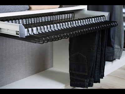 TAG Hardware ENGAGE Pull-Out Pant Organizer - Soft-Close, Full-Extension Closet Rack