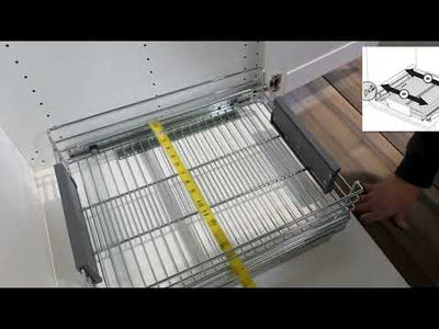 Richelieu Expandable Pullout Wire Basket - 12.5" to 20.25" Adjustable Width, Soft-Close Steel