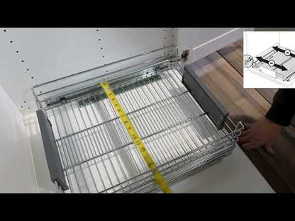 Heavy-Duty Steel Adjustable Pullout Wire Basket Pots, Pans, Lid Cookware, Pantry Cabinet Organizer