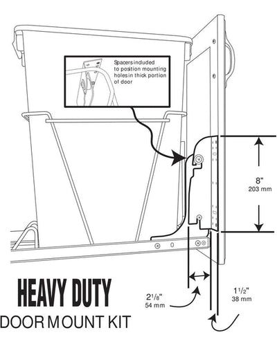 Rev - A - Shelf RV Series Door Mount Kit for Pull - Out Waste Bins – White Steel (RV DM KIT) - KI Home