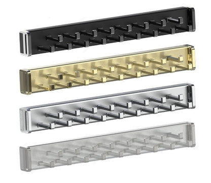 Richelieu 17 - Hooks Designer Wardrobe Reversible Closet Tie Rack with 12 Inch Pullout Extension - KI Home