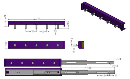 Richelieu 5 - Hooks Designer Wardrobe Reversible Closet Belt Rack with 11 Inch Pullout Extension - KI Home