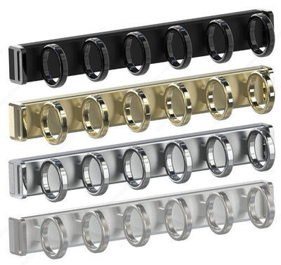 Richelieu 6 - Rings Designer Wardrobe Reversible Closet Scarf Rack with Pullout Extension - KI Home