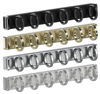 Richelieu 6 - Rings Designer Wardrobe Reversible Closet Scarf Rack with Pullout Extension - KI Home