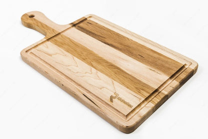 Richelieu Canadian Grooved Paddle Cutting Board for Roasts, fruit, or vegetables – Maple | 3/4" x 10" x 20" with Free care kit - KI Home