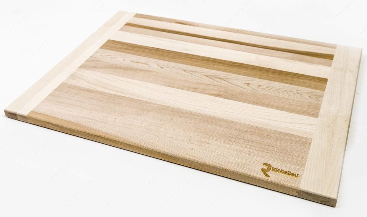 Richelieu Extra Large 22" x 16" x 3/4" Canadian Maple Rectangular End Grain Cutting Board with Application Kit - KI Home