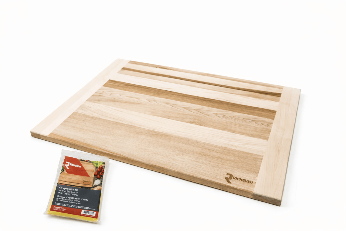 Richelieu Extra Large Canadian Maple Cutting Board - Pastry/Carving Board (22" x 16" x 3/4") with Care Kit - KI Home