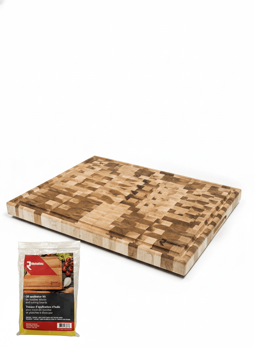 Richelieu Extra Large Canadian Maple End Grain Butcher Block Cutting Board | 19.62" x 15.75" x 1.5" - KI Home