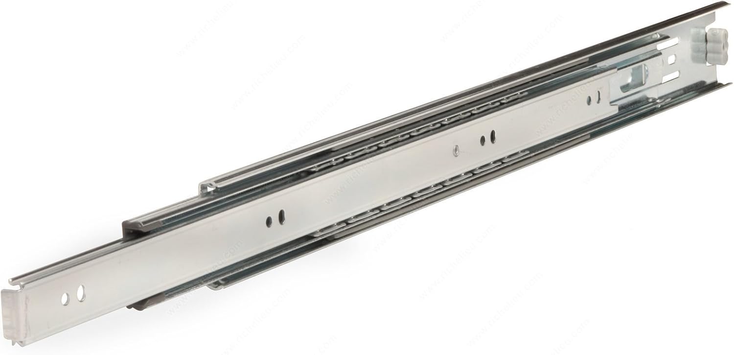 Richelieu GS4270 Series Kit Full Extension Soft - Close Drawer Slides with Rear Metal Brackets – 16" to 28" Lengths (One Pair) - KI Home