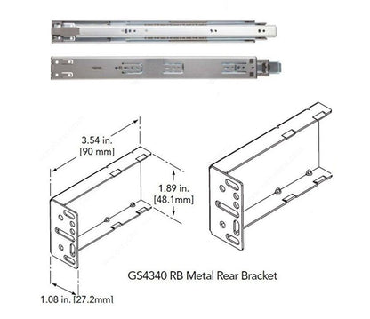 Richelieu GS4270 Series Kit Full Extension Soft - Close Drawer Slides with Rear Metal Brackets – 16" to 28" Lengths (One Pair) - KI Home
