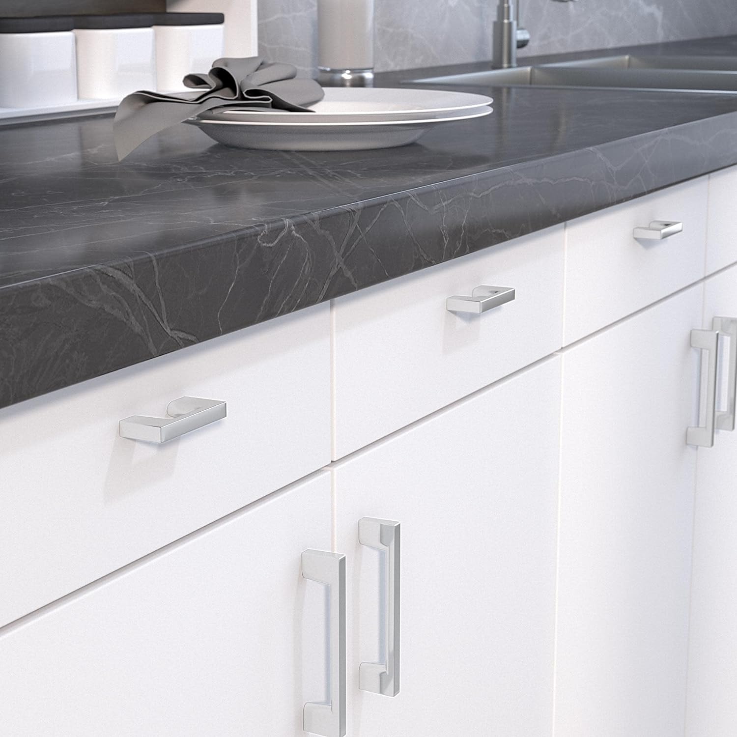 Richelieu Hardware 6 - 5/16 in. (160 mm) Center - to - Center Modern Cabinet Drawer Pull Champagne Bronze - KI Home