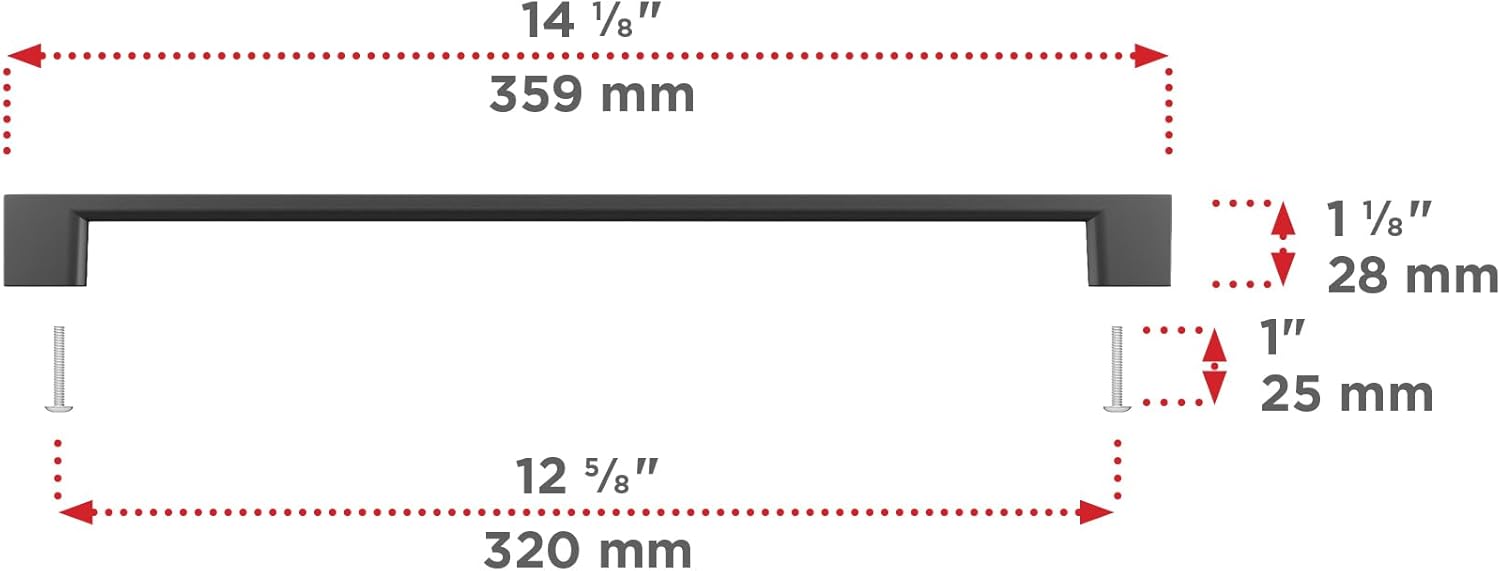 Richelieu Hardware 8160 Modern Armadale Collection Cabinet Bar Pull – Multiple Sizes & Finishes – Matching Appliance Pull Available - KI Home