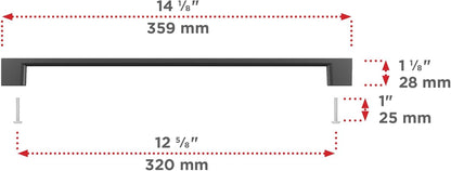 Richelieu Hardware 8160 Modern Armadale Collection Cabinet Bar Pull – Multiple Sizes & Finishes – Matching Appliance Pull Available - KI Home